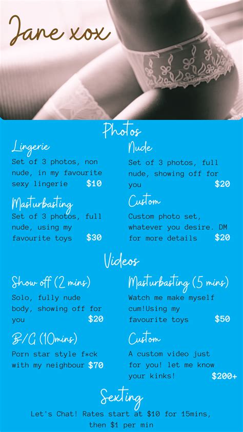 onlyfans menu prices|OnlyFans Menu Ideas, Examples With Free Templates